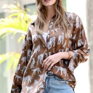 Oversized Cheetah Top